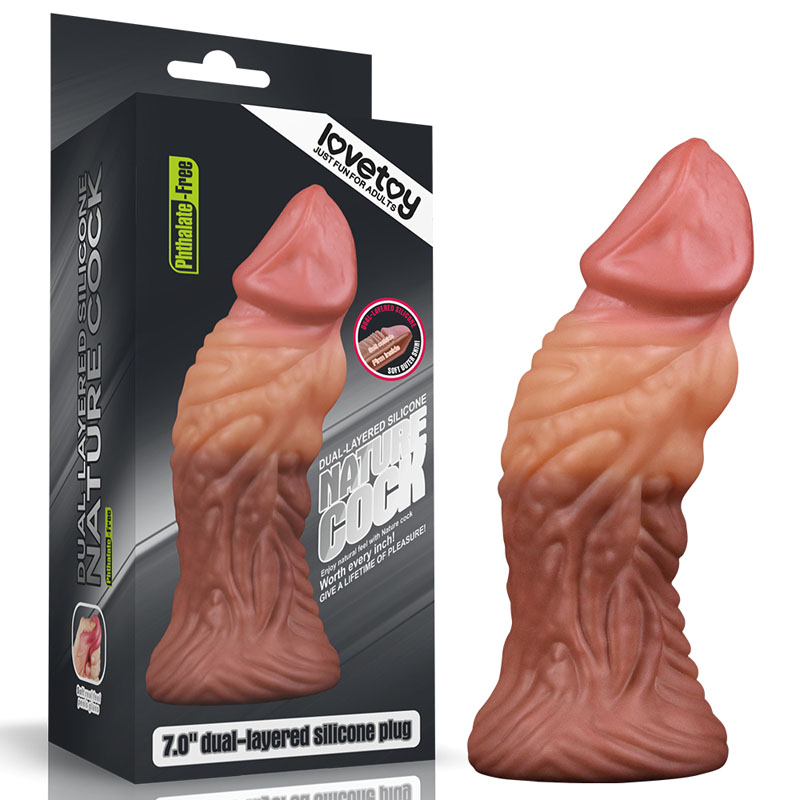 Nature Cock Dual Layered Silicone 7'' Flesh